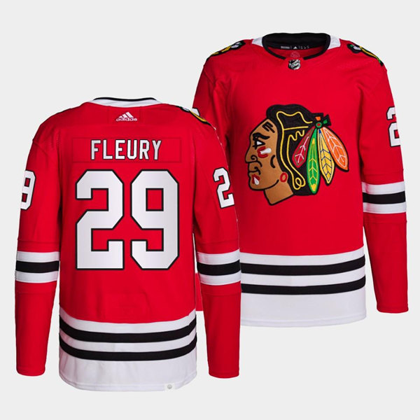 Men's Chicago Blackhawks #29 Marc-Andre Fleury Red Stitched Jersey